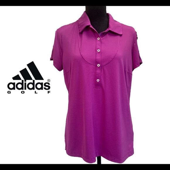ADIDAS golf purple climalite polo shirt Sz L NWOT short sleeve bright - Picture 10 of 10